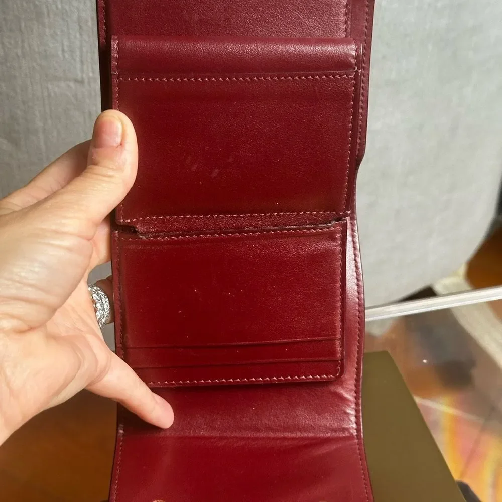 Compact dark red Celine Wallet - Picture 3 of 7